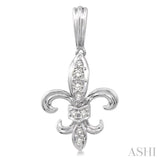 1/4 ctw Round Cut Diamond Fleur De Lis Earrings in 14K White Gold