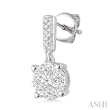 1/2 ctw Lovebright Round Cut Diamond Earrings in 14K White Gold