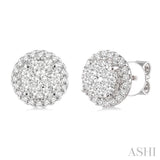 1 ctw Lovebright Round Cut Diamond Earrings in 14K White Gold