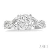 1/3 ctw Lovebright Round Cut Diamond Engagement Ring in 14K White Gold