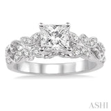 1/5 Ctw Diamond Semi-Mount Engagement Ring in 14K White Gold