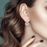 1/10 ctw Round Cut Diamond Emotion Heart Earrings in Sterling Silver