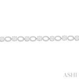 3 1/3 Ctw Lovebright Round Cut Diamond Bracelet in 14K White Gold