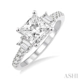 3/8 ctw Diamond Semi-Mount Engagement Ring in 14K White Gold