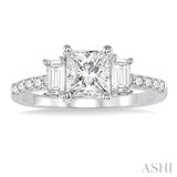 3/8 ctw Diamond Semi-Mount Engagement Ring in 14K White Gold