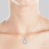 2.00 ctw Lovebright Round Cut Diamond Pendant in 14K White Gold with Chain