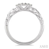 1/10 Ctw Round Cut Diamond Wedding Band in 14K White Gold