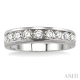 1.00 ctw Round Cut Diamond Wedding Band in 14K White Gold
