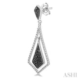 1/10 ctw Round Cut Black Diamond Fashion Earrings in Sterling Silver