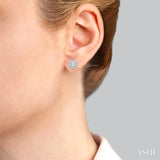 1 Ctw Round Cut Diamond Earrings Jacket in 14K White Gold
