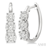 3/4 Ctw Diamond Lovebright Earrings in 14K White Gold