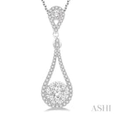 3/4 Ctw Diamond Lovebright Pendant in 14K White Gold with Chain