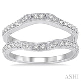 1/3 Ctw Round Diamond Insert Ring in 14K White Gold