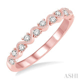 1/4 Ctw Round Cut Diamond Stack Band in 14K Rose Gold