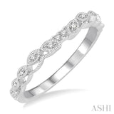 1/20 Ctw Round Cut Diamond Wedding Band in 14K White Gold