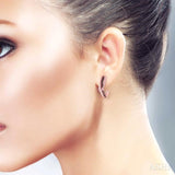 1/4 ctw Curvy Entwined White & Brown Round Cut Diamond Earrings in 10K Rose Gold