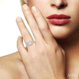 1/2 ctw Round Diamond Lovebright Halo Engagement Ring in 14K White and Yellow Gold