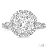 1 ctw Round Diamond Lovebright Halo Engagement Ring in 14K White and Yellow Gold