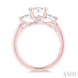 3/4 Ctw Lovebright Round Cut Diamond Ring in 14K Rose and White Gold