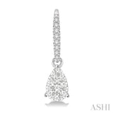 3/8 ctw Pear Shape Diamond Lovebright Earrings in 14K White Gold