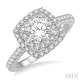 1.00 ctw Round Cut Center Stone Diamond Ladies Engagement Ring in 14K White Gold