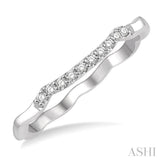 1/10 ctw Lattice Round Cut Diamond Wedding Band in 14K White Gold
