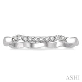 1/10 ctw Lattice Round Cut Diamond Wedding Band in 14K White Gold
