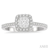 1/3 ctw Round Diamond Lovebright Halo Engagement Ring in 14K White and Yellow Gold