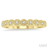 1/10 Ctw Circular Mount Round Cut Diamond Stackable Band in 14K Yellow Gold