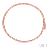 1/3 ctw Baguette & Round Cut Diamond Stackable Bangle in 14K Rose Gold