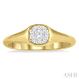 1/6 ctw Cushion Shape Lovebright Diamond Ring in 14K Yellow and White Gold