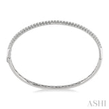 1 ctw Round Cut Diamond Stackable Bangle in 14K White Gold