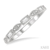 1/10 ctw Baguette & Round Cut Diamond Stackable Band in 14K White Gold