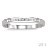 1/10 Ctw Channel Set 11 Stone Round Cut Diamond Wedding Band in 14K White Gold