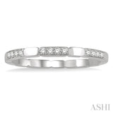 1/10 Ctw Round Cut Diamond Block Stackable Band in 14K White Gold