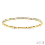 1.00 ctw Round Cut Diamond Bangle in 14K Yellow Gold