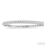 3.00 ctw Round Cut Diamond Bangle in 14K White Gold
