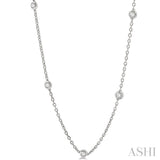 1 1/2 ctw Round Cut Diamond Fashion Necklace in 14K White Gold