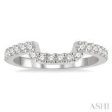 1/3 ctw U-Shape Center Round Cut Diamond Wedding Band in 14K White Gold