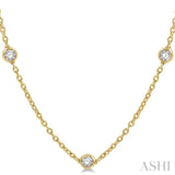 1 1/2 ctw Round Cut Diamond Fashion Necklace in 14K Yellow Gold