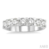 2.00 ctw 7 Stone Round Cut Diamond Wedding Band in 14K White Gold
