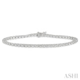1 ctw Round Cut Diamond Tennis Tulip Bracelet in 14K White Gold