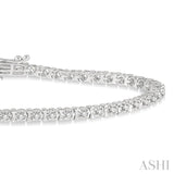 1 ctw Round Cut Diamond Tennis Tulip Bracelet in 14K White Gold