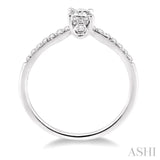 1/3 ctw Diamond Engagement Ring with 1/5 ct Round Cut Center Stone in 14K White Gold