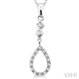 1/6 Ctw Round Cut Diamond Pendant in 14K White Gold with Chain