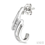 1/10 ctw Round Cut Diamond Earrings in Sterling Silver