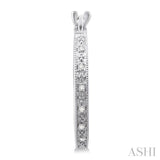 1/10 ctw Single Cut Diamond Hoop Earrings in Sterling Silver