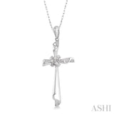 1/20 ctw Round Cut Diamond Pendant in 14K White Gold with Chain