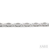 1/6 Ctw 'X' Shape Single Cut Diamond Bracelet in Sterling Silver