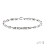 1/6 Ctw Single Cut Diamond Bracelet in Sterling Silver